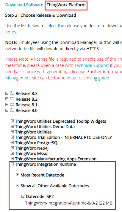 Download location for ThingWorx Integration Runtime