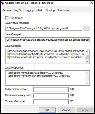 Tomcat: Add Memory