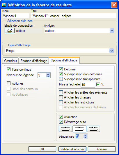 Options d'affichage