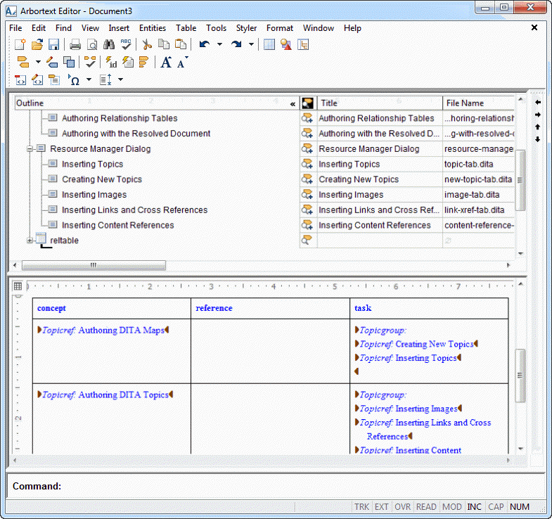 This is a picture of the user interface with the relationship table Edit view displayed.