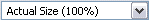 A drop down menu box showing the text Actual Size (100%)