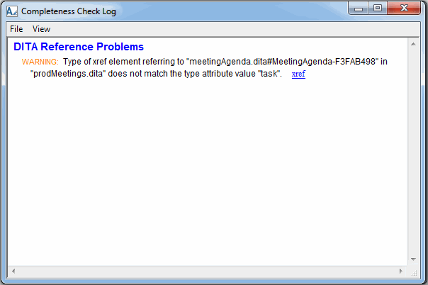 This graphic shows the Enhanced Completeness Checking Messages dialog box.