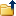 This is an image of a folder with a blue arrow superimposed pointing up.