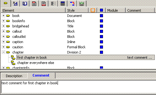 This is a screenshot of the Comment tab for an element