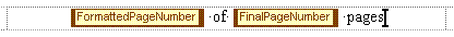 This is an image of the “FormattedPageNumber” of “FinalPageNumber” pages setting for the header