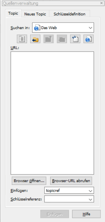 Diese Abbildung zeigt die Registerkarte "Topic" im Status "Das Web".
