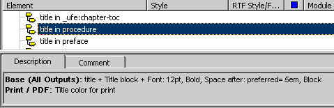This is a screenshot of the Description tab for an element