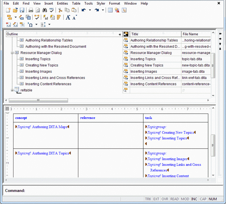 This is a picture of the user interface with the relationship table Edit view displayed.