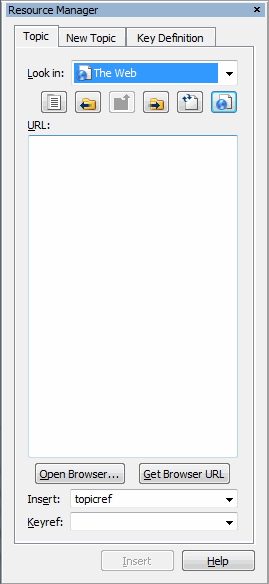 This graphic shows the Topic tab in the The Web state.