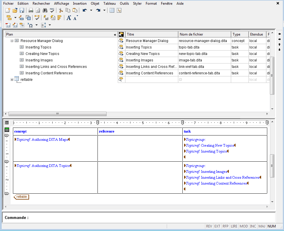 Il s'agit d'une représentation de l'interface utilisateur avec l'affichage d'édition dans la table de relation.