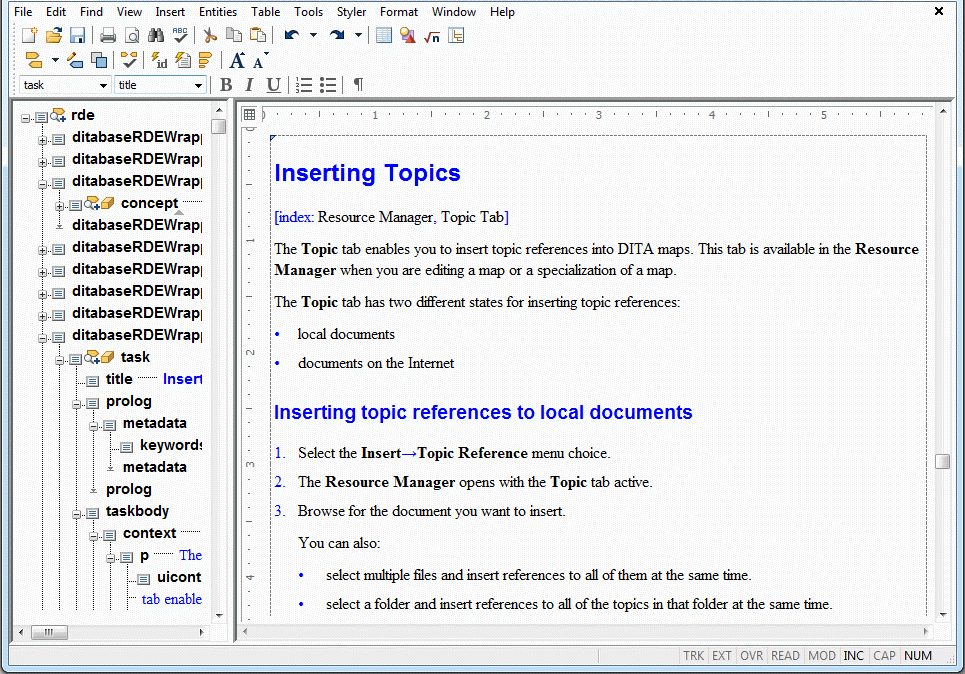 This is a picture of the user interface when editing a resolved document.
