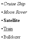 This is an image of a list with 5 entries, each one preceded by a point bullet character
