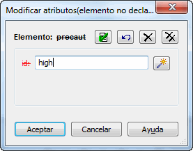Imagen del cuadro de diálogo Modificar atributos que muestra un atributo no válido.