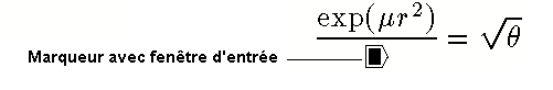 Il s'agit de l'image d'un marqueur dans la position permettant d'ajouter des caractères au dénominateur d'une fraction.