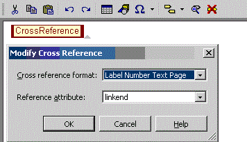 This graphic illustrates the attributes of the xref element once the cross reference formatting has been allocated