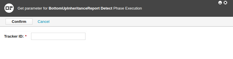 Execution parameter window for BottomUpInheritanceReport.