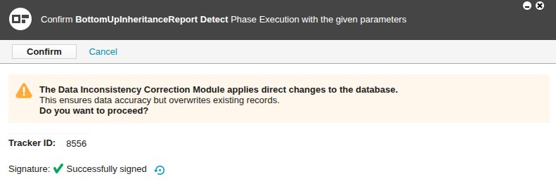 Signature generation confirmation for BottomUpInheritanceReport.