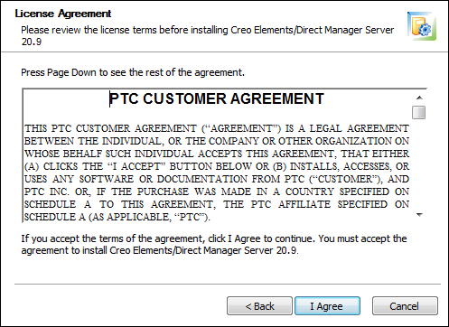 Licence Agreement window