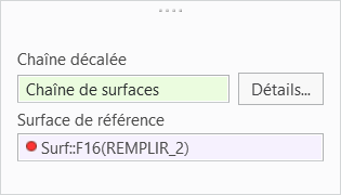 Le collecteur Surface de référence affiche un point rouge ou jaune en cas de problème avec la référence