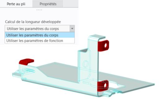 Options de perte au pli dans les opérations de fusion
