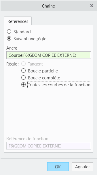 Boîte de dialogue Sélection de chaîne