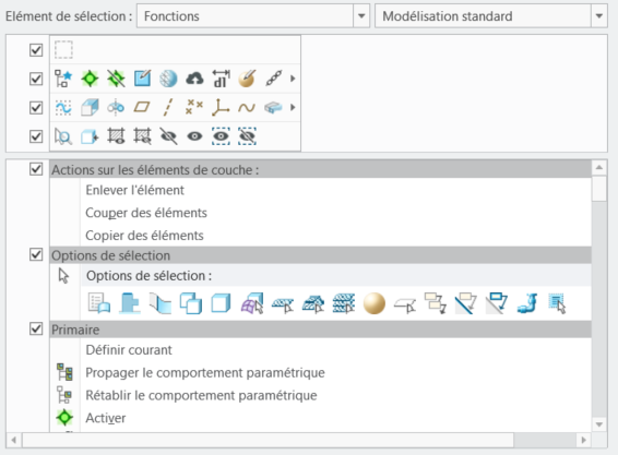 personnaliser les menus de raccourcis