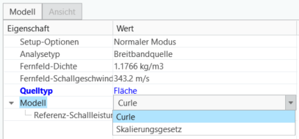Modell für Flächenquelle
