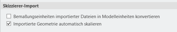 Dialogfenster "Skizzierer-Optionen" mit der neuen Konfigurationsoption