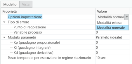 Opzioni impostazione