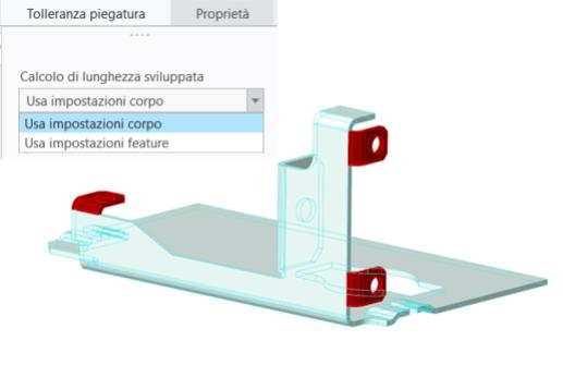 Opzioni di tolleranza di piegatura in un'operazione di unione