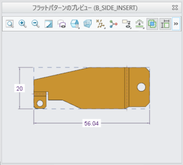 ボディのフラットパターンプレビュー
