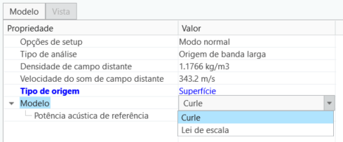 Modelo para origem de superfície