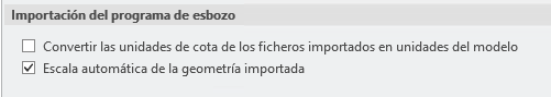 Cuadro de diálogo de opciones de esbozo en el que se muestra la nueva opción de configuración.