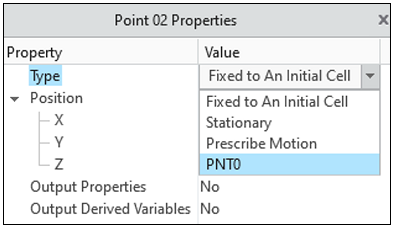 Dialog box for creating a Monitor Point