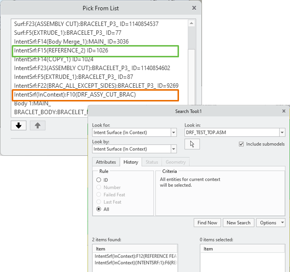 local and in context references and Search tool with query