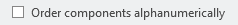 setting to order components alphnumerically