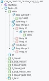 Model Tree with body operations