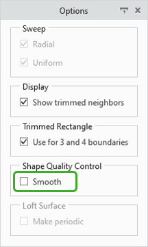 Surface Options tab showing Smooth option