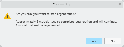 message prompt to stop regeneration