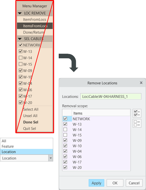 Remove Locations tool