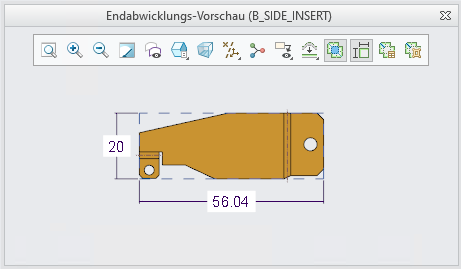 Vorschau der Endabwicklung eines Körpers