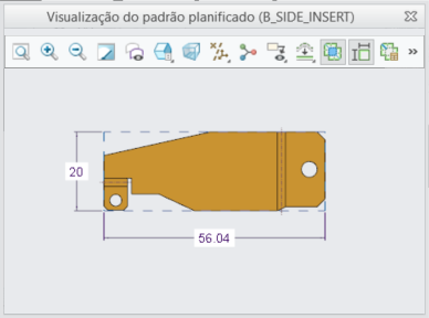 Visualização do padrão planificado de um corpo