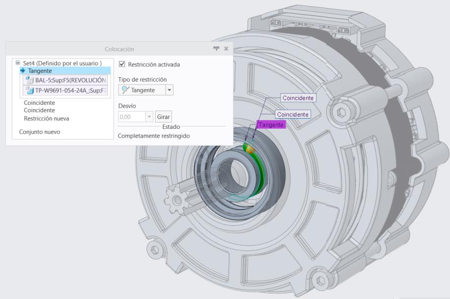 Colocación de una restricción tangente