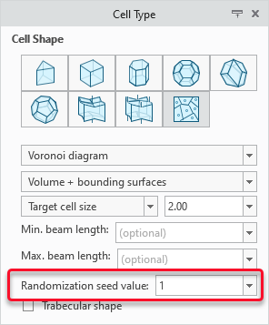 Randomization seed value on Cell Type tab