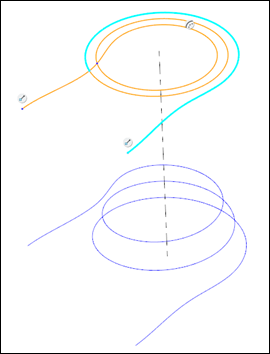 Self-intersecting composite curve created using the Project command.