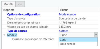 Modèle pour la source de surface