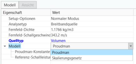 Modell für Volumenquelle