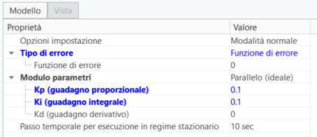 Modulo di parametri Parallelo