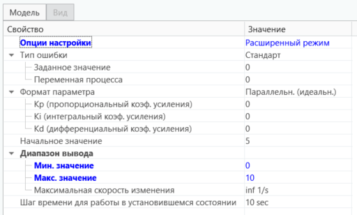 Диапазон вывода