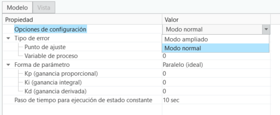 Opciones de configuración